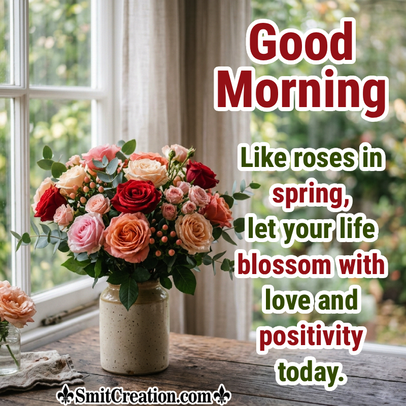 Lovely Good Morning Quote About Flowers Pic