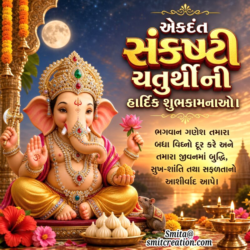 Ekadanta Sankashti Chaturthi Gujarati Blessings