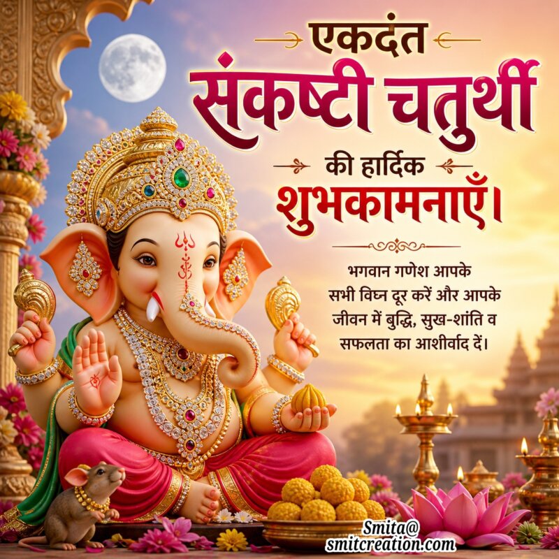 Ekadanta Sankashti Chaturthi Hindi Wishes Image