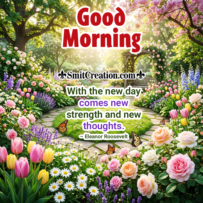 Good Morning Motivational Quotes With Flowers Image