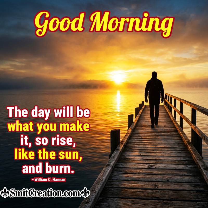 Good Morning Motivational Quotes With Sunset Image
