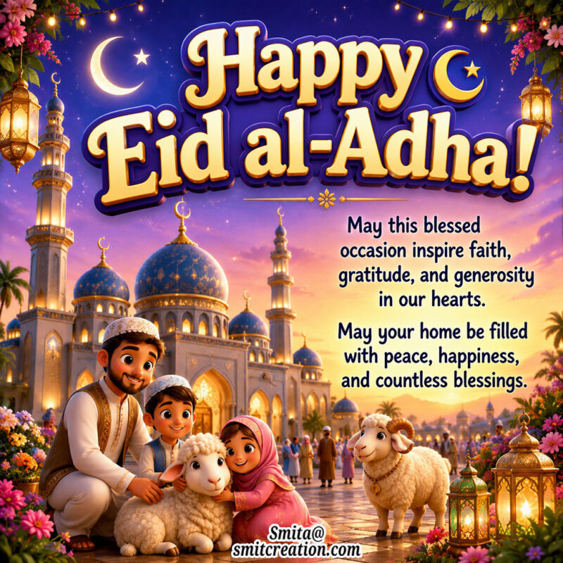 Happy Eid Al Adha English Wishes Image