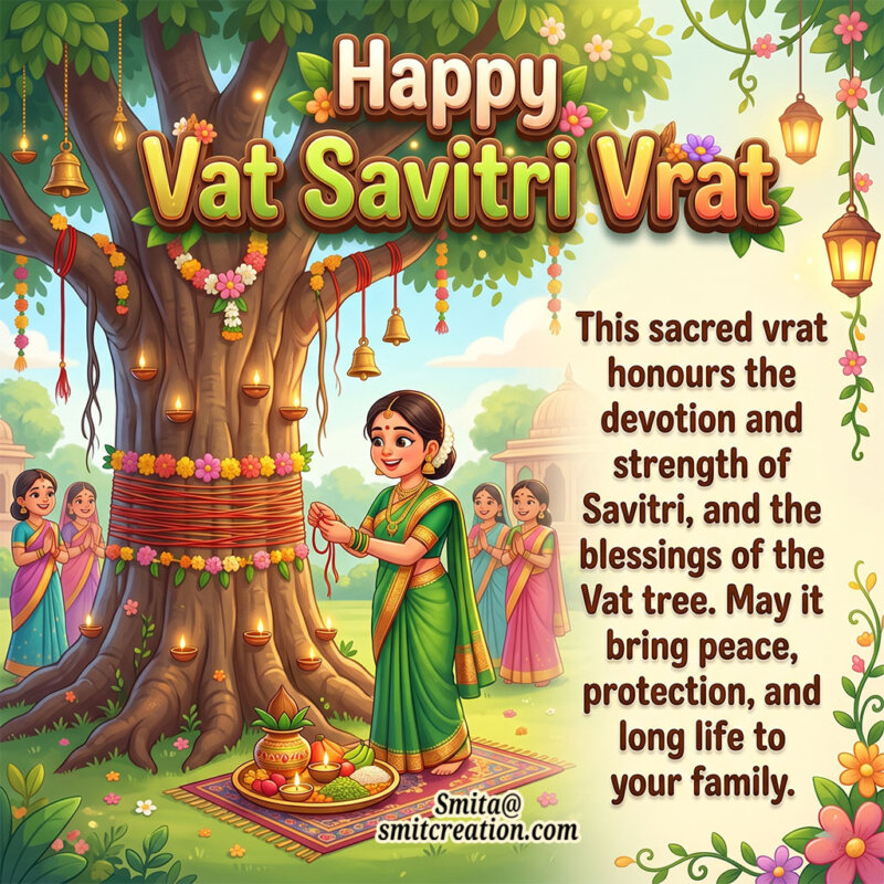 Happy Vat Savitri Vrat Family Blessings Message Image