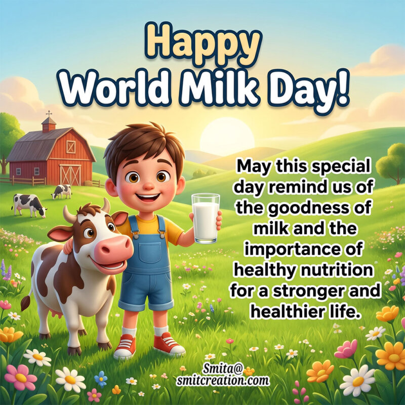 Happy World Milk Day Wish Image