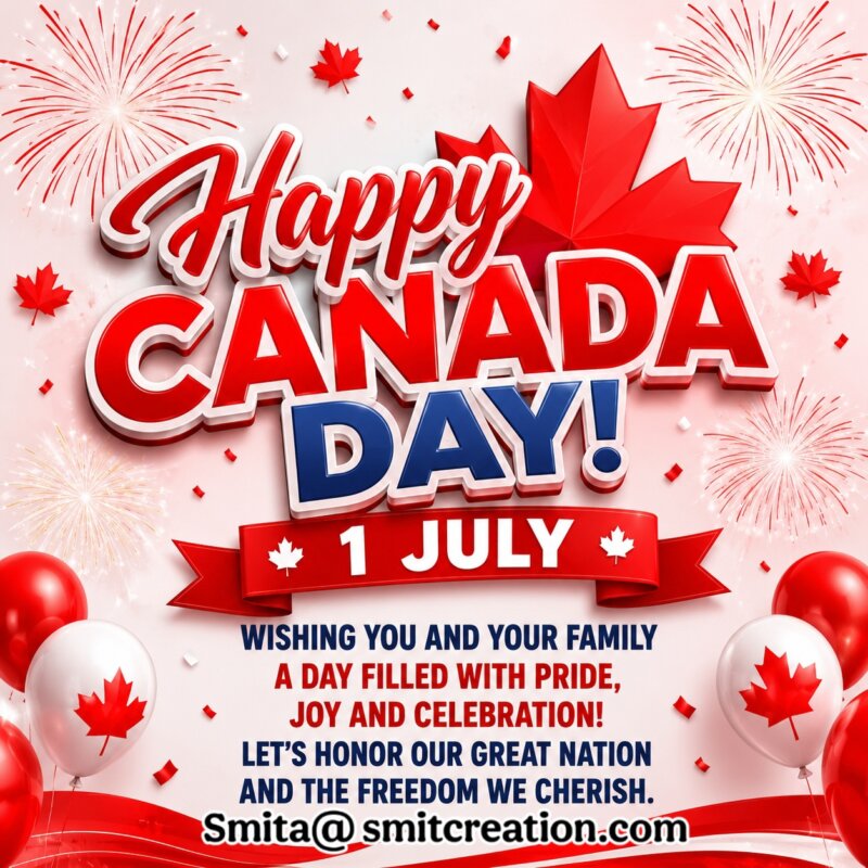 1st July Happy Canada Day Card