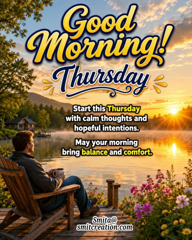 Calm Thursday Morning Wishes Message Image