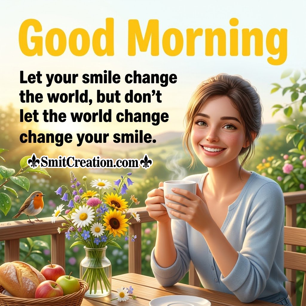 Good Morning Smile With Flowers Best Pic