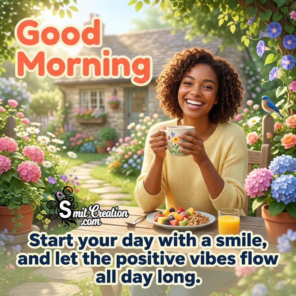 Good Morning Smile With Positive Vibes Nice Image