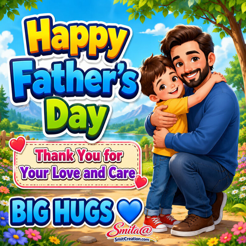 Happy Father’s Day – Sending you loads of  BIG HUGS
