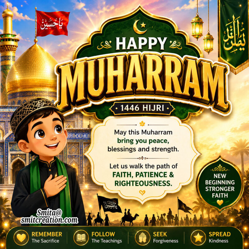 Happy Muharram Golden Image