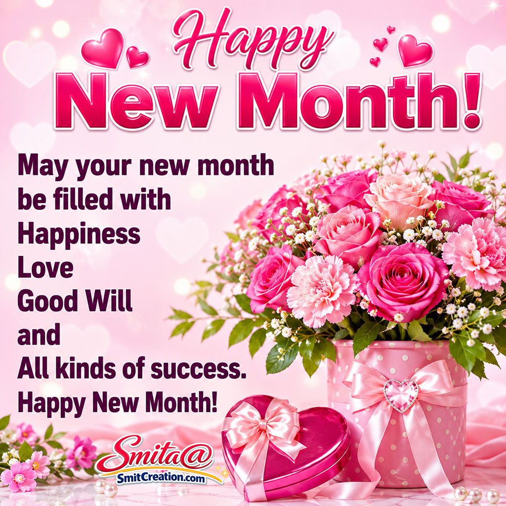 Happy New Month Happiness And Success Wishes Image
