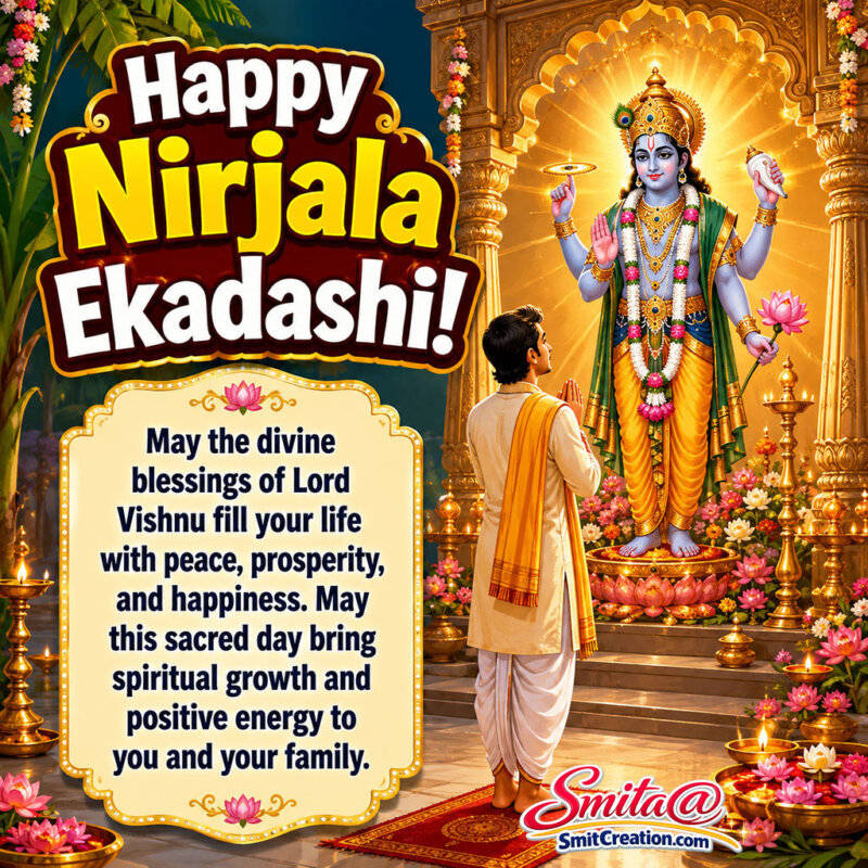 Happy Nirjala Ekadashi Lord Vishnu Blessings Message
