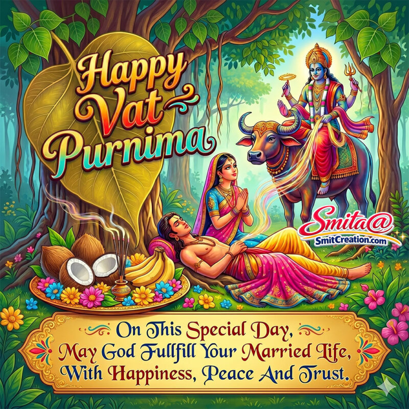 Happy Vat Purnima Blessing Image