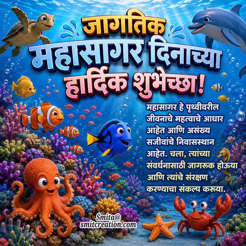 Happy World Oceans Day In Marathi