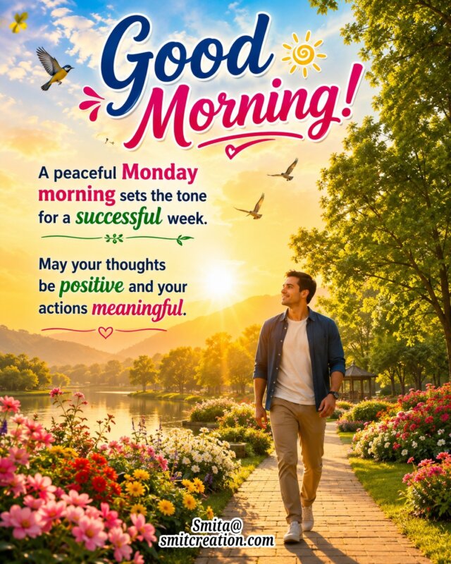 Peaceful Monday Morning Inspiration Message Image