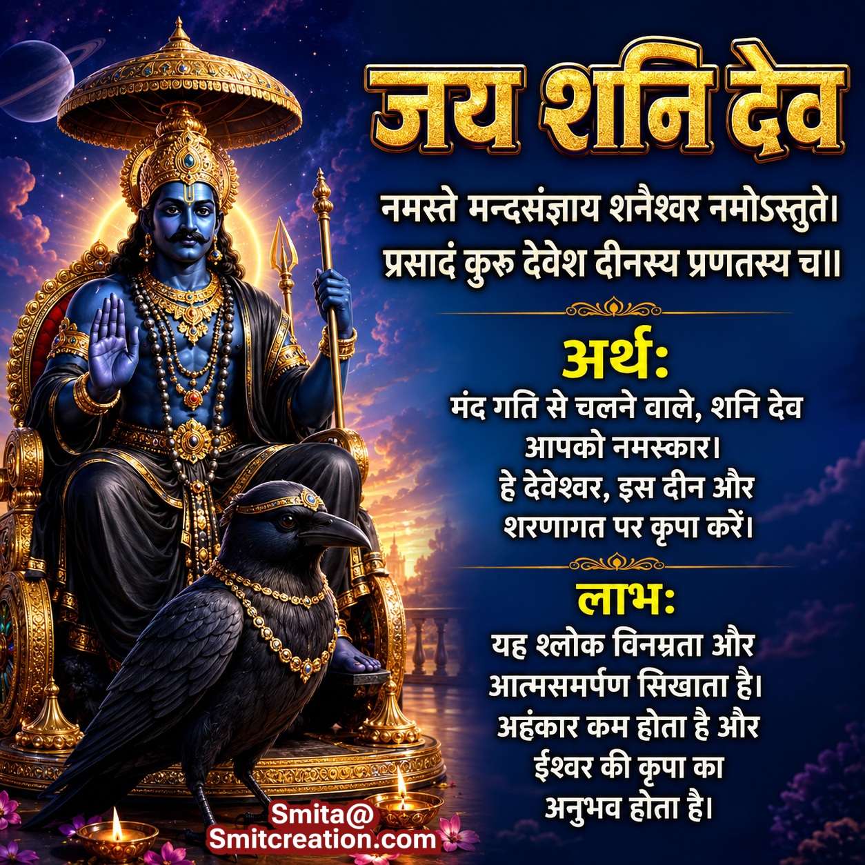 Shani Dev Sanskrit Shlok With Meaning Image