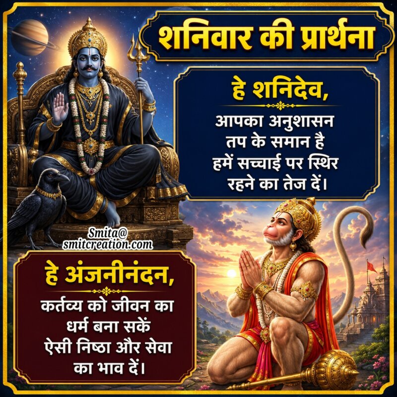 Shanivar Ki Prarthana Shanidev Hanuman Blessings