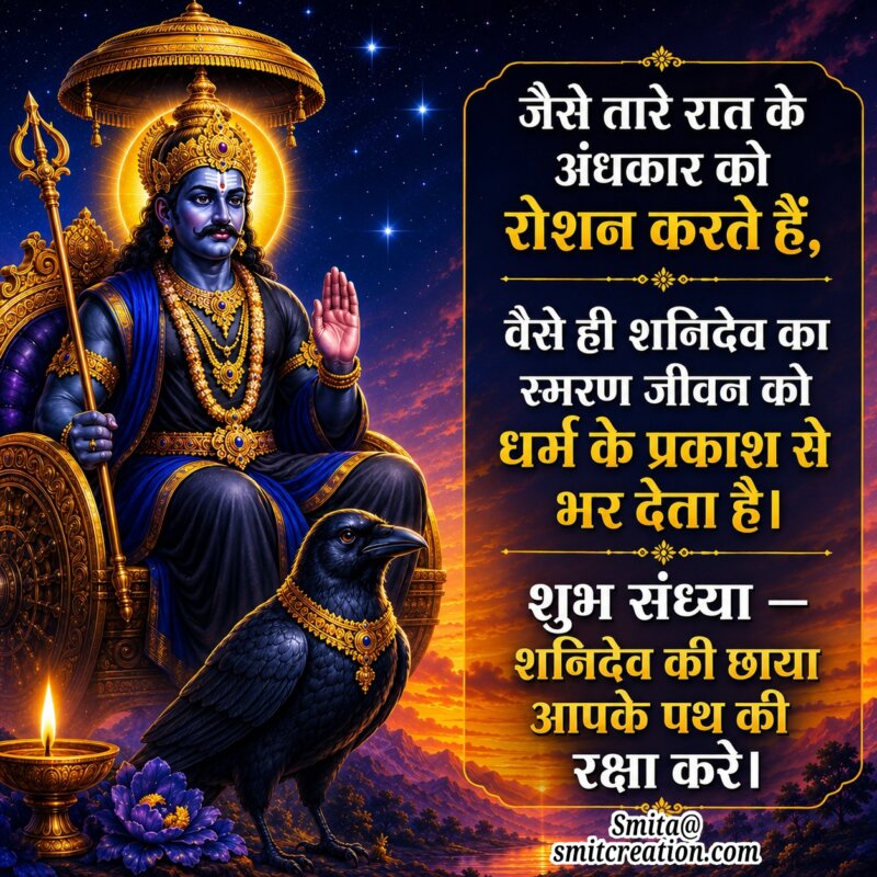 Shubh Sandhya Jai Shanidev Blessings Image