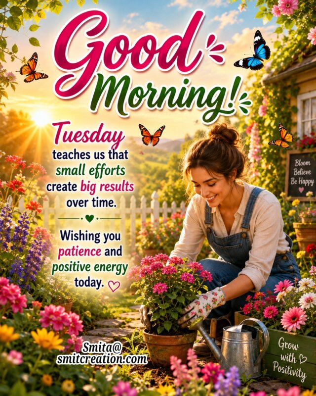 Tuesday Morning Patience And Positive Energy Quote