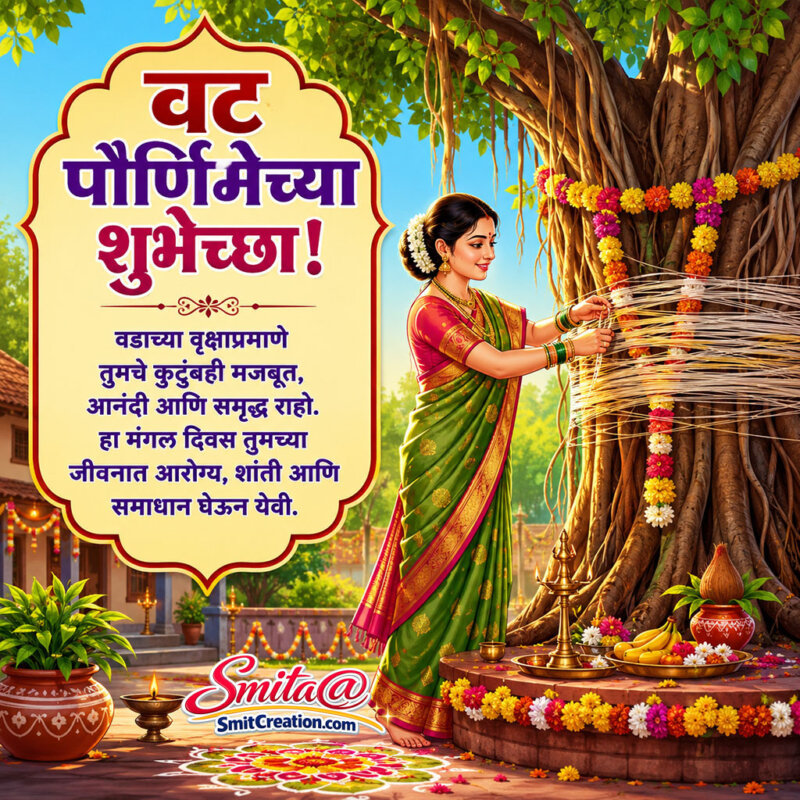 Vat Purnima Marathi Family Happiness And Blessings Message