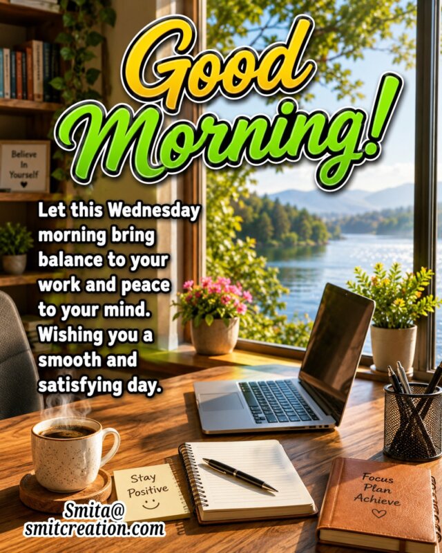 Wednesday Morning Balance And Peace Wishes Image