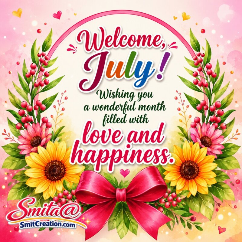 Welcome, July! Wishing You A Wonderful Month