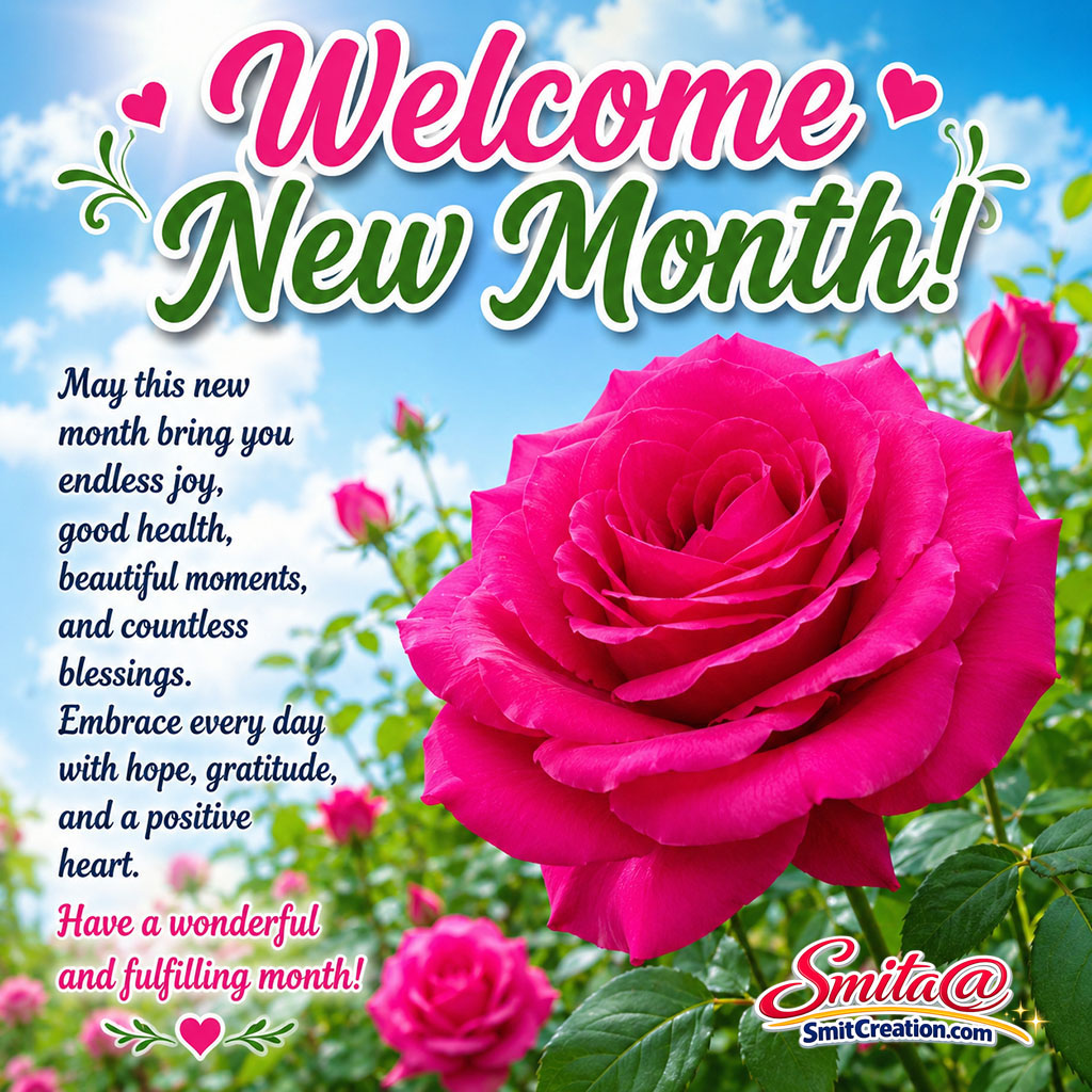 Welcome New Month Blessings And Happiness Message Image