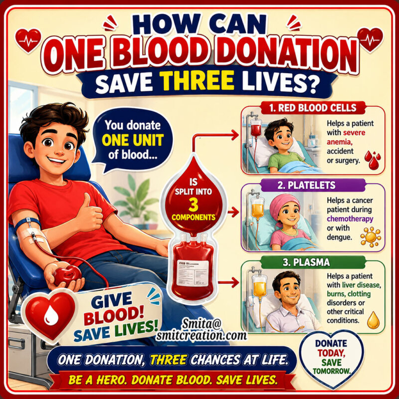 World Blood Donor Day English Blood Donation Awareness Infographic Image