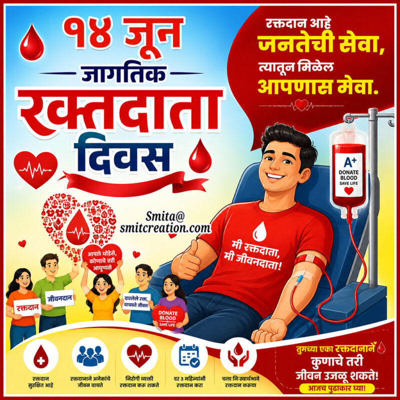 World Blood Donor Day Marathi Poster