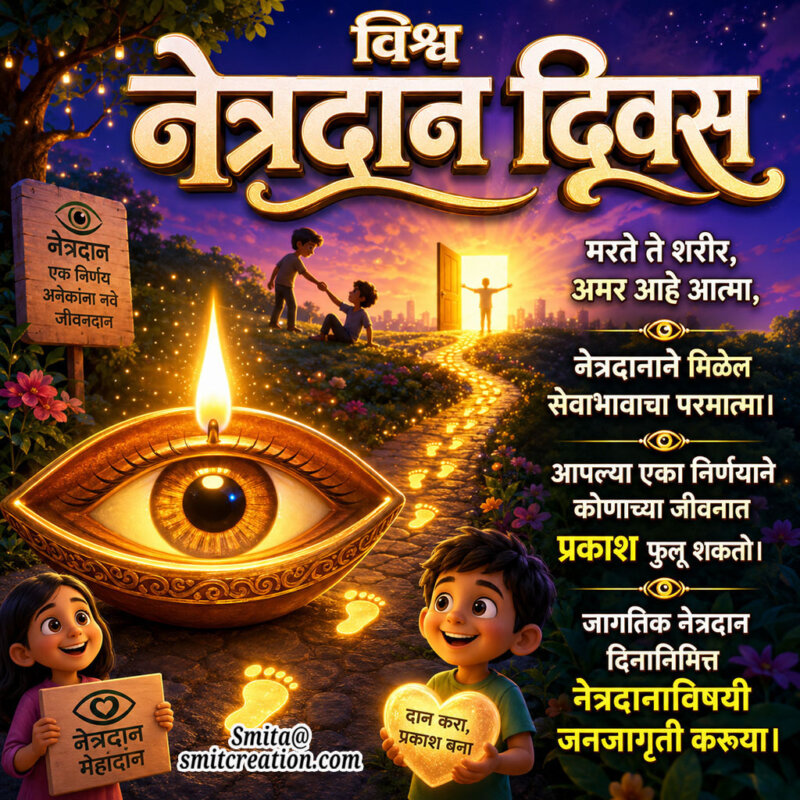 World Eye Donation Day Marathi Whatsapp Image Status