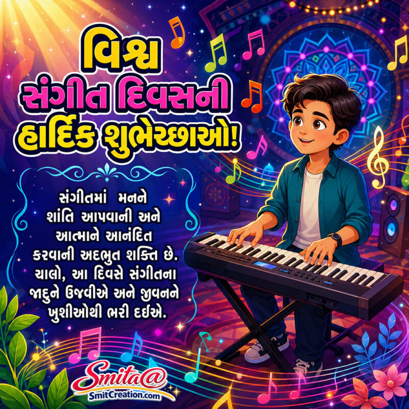 World Music Day Gujarati Status pic