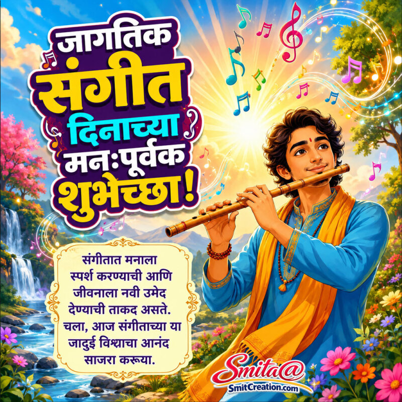 World Music Day Marathi Status pic