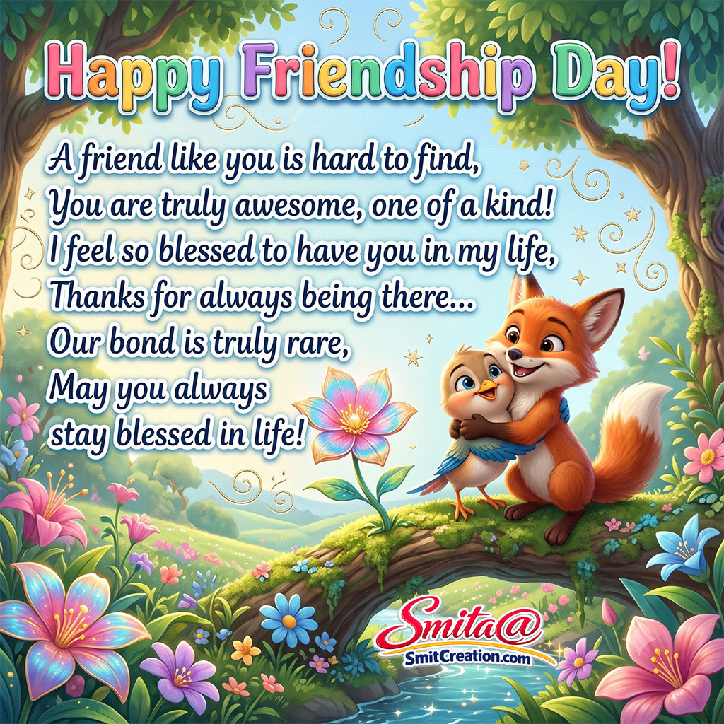 A friend like you is hard to find