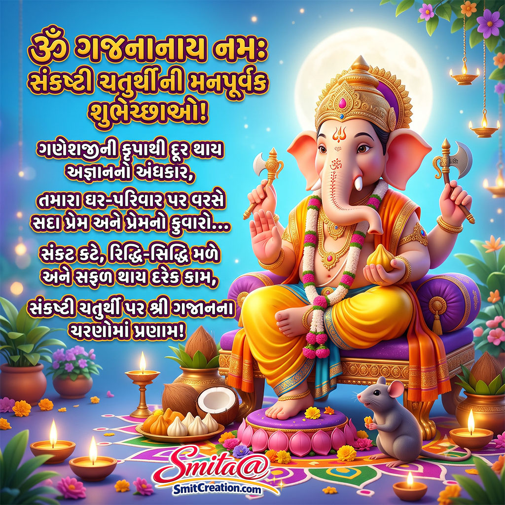 Gajanana Sankashti Chaturthi Gujarati Family Pic