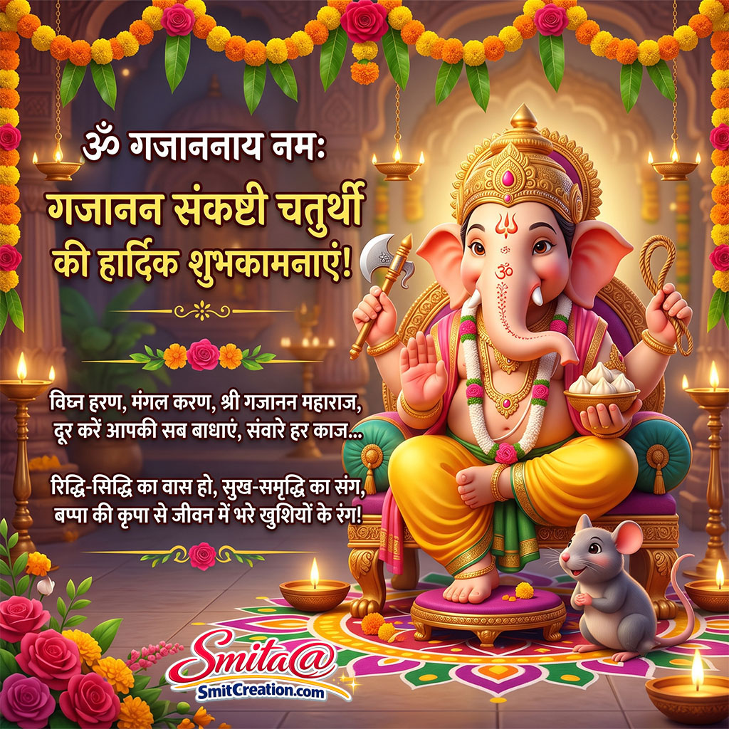 Gajanana Sankashti Chaturthi Hindi Shayari Pic