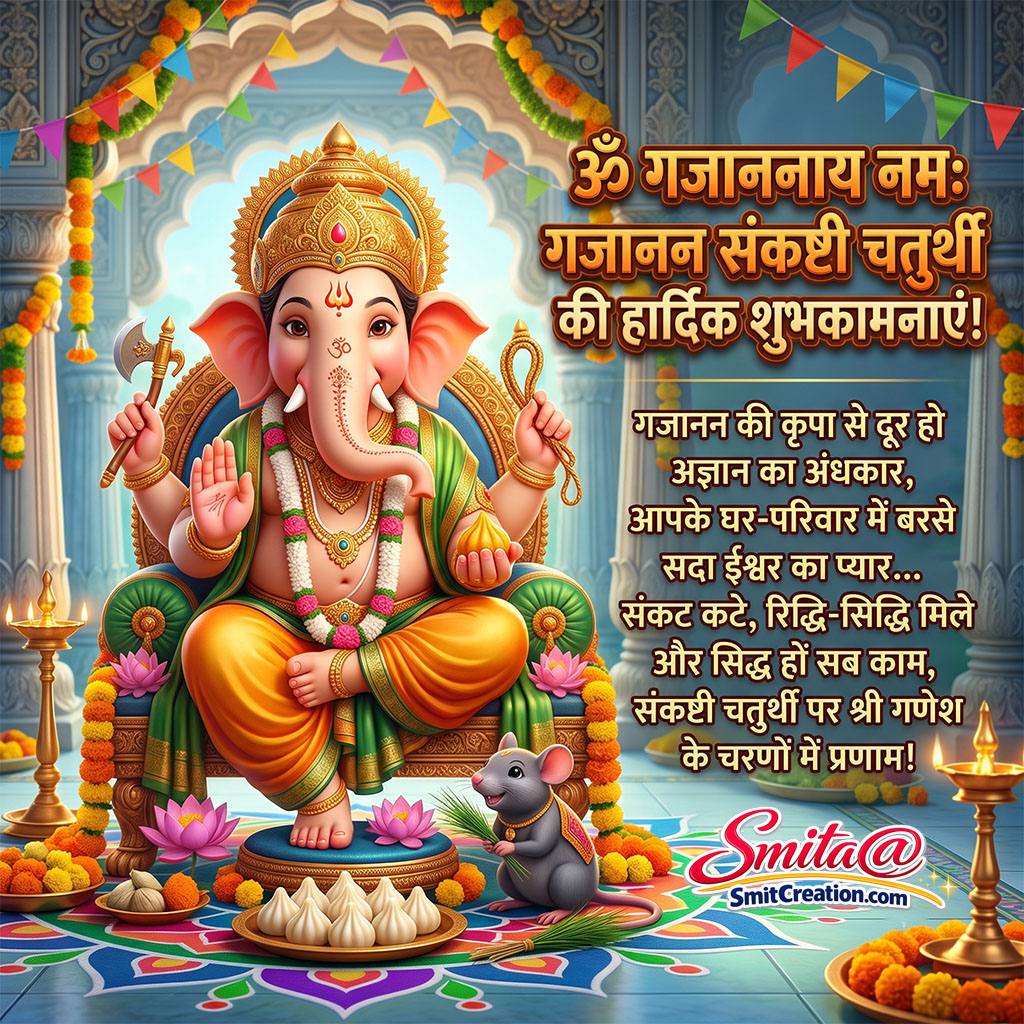 Gajanana Sankashti Chaturthi Ki Hardik Shubhkamnaye Image