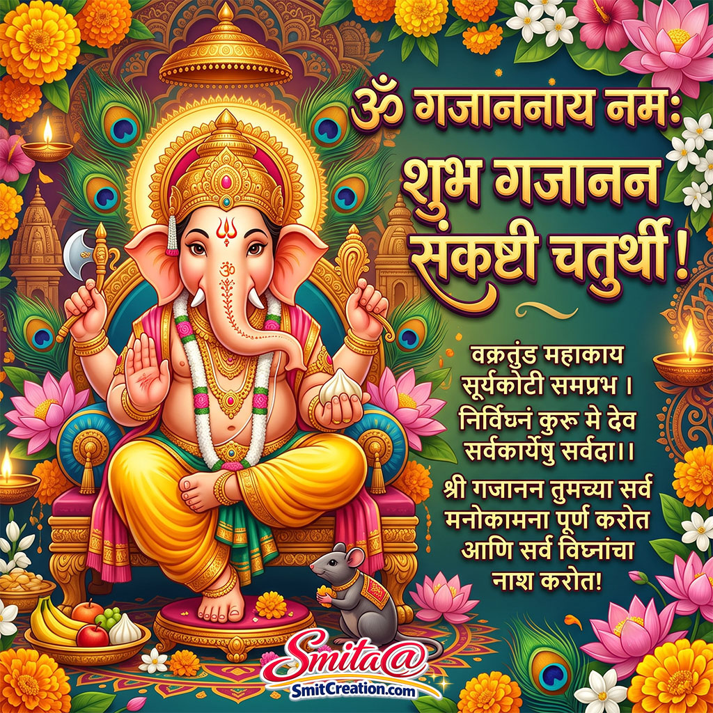 Gajanana Sankashti Chaturthi Marathi Mantra Image