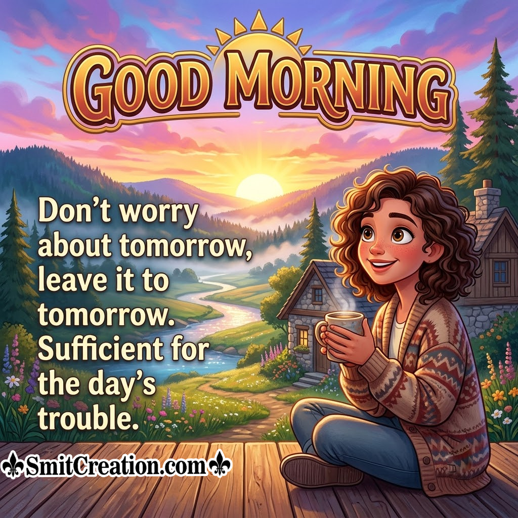 Good Morning Bible Quote Sunrise Picture