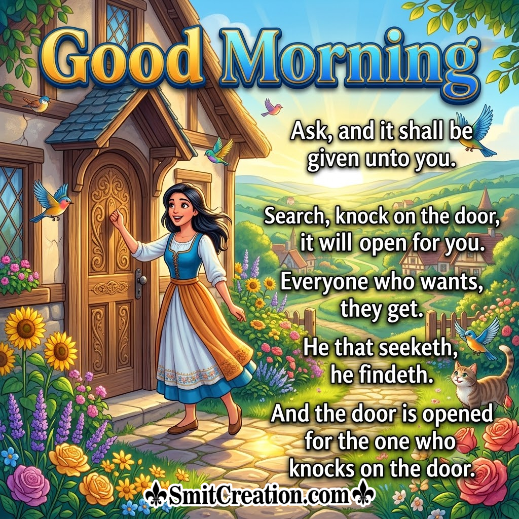 Good Morning Bible Quote With Flowers Pic