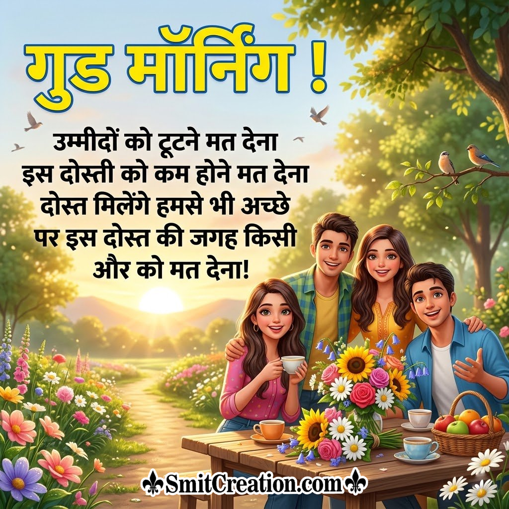 Good Morning Friends Shayari Pic In Hindi