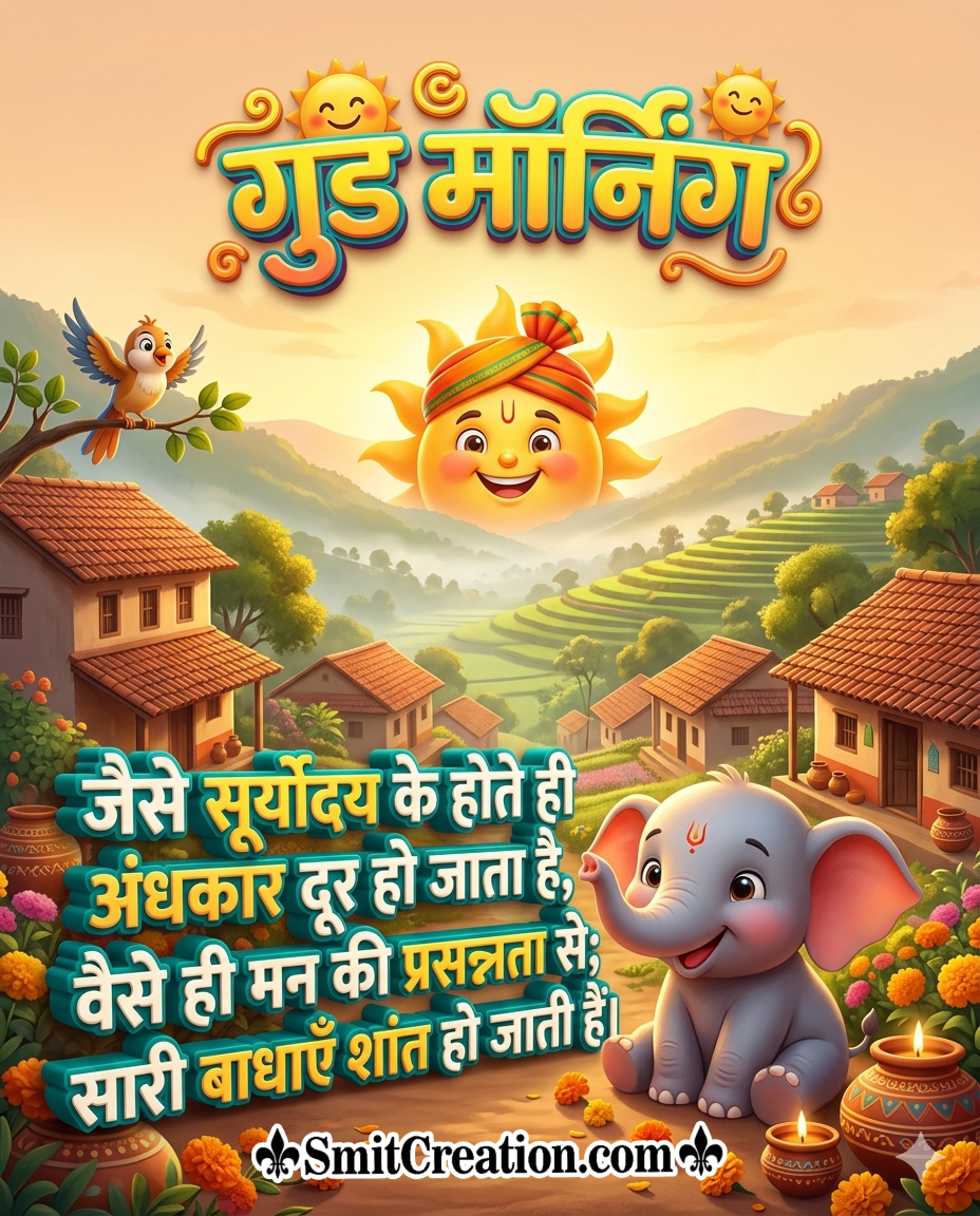 Good Morning Hindi Message Image For Whatsapp