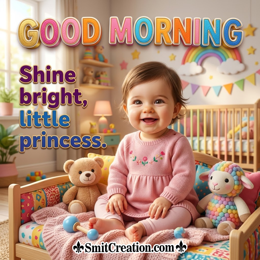 Good Morning Little Princess With Teddies Image