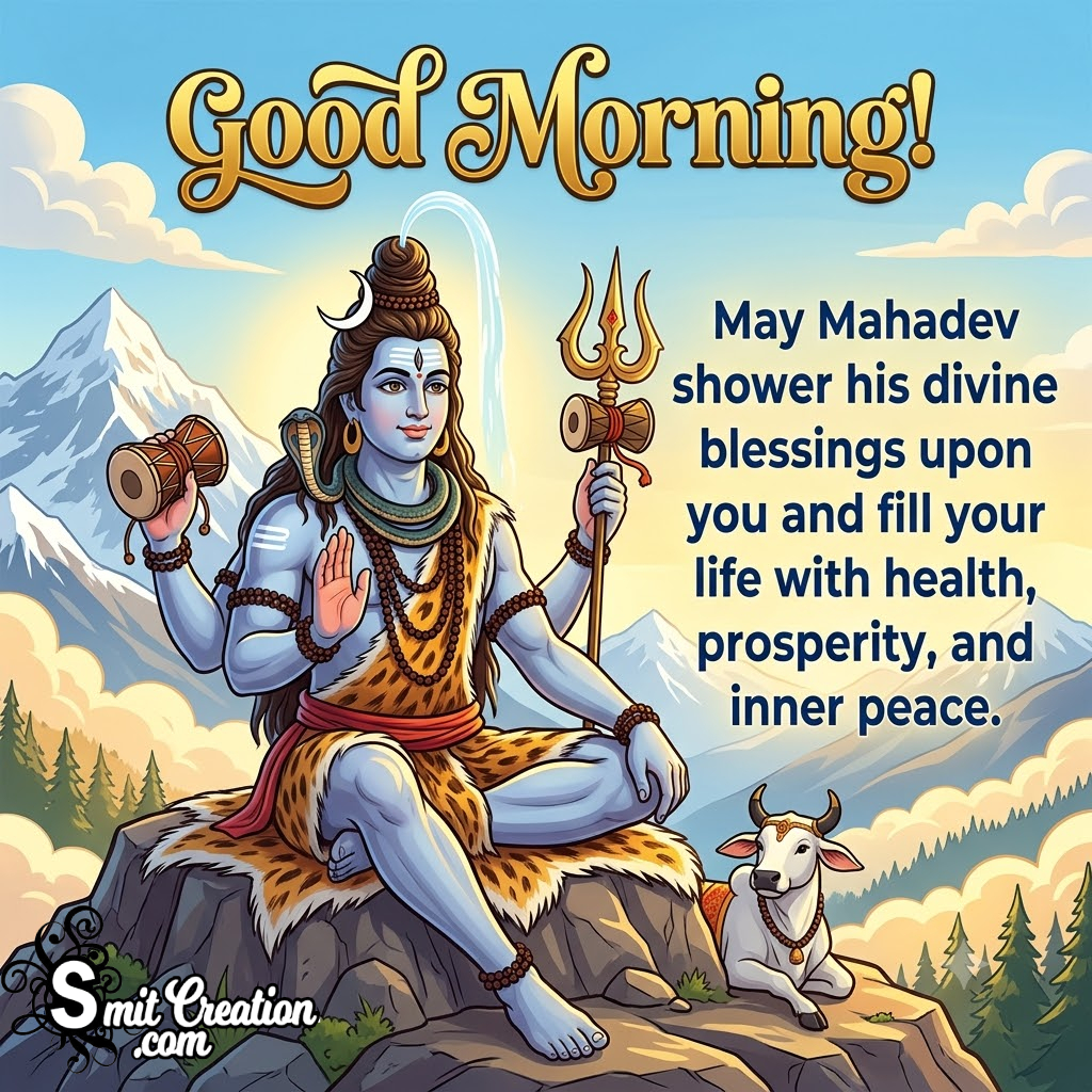 Good Morning Mahadev With Divine Blessings Pic