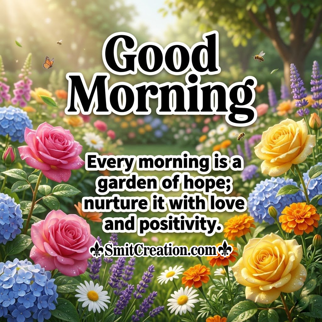 Good Morning Positivity Quote About Flowers
