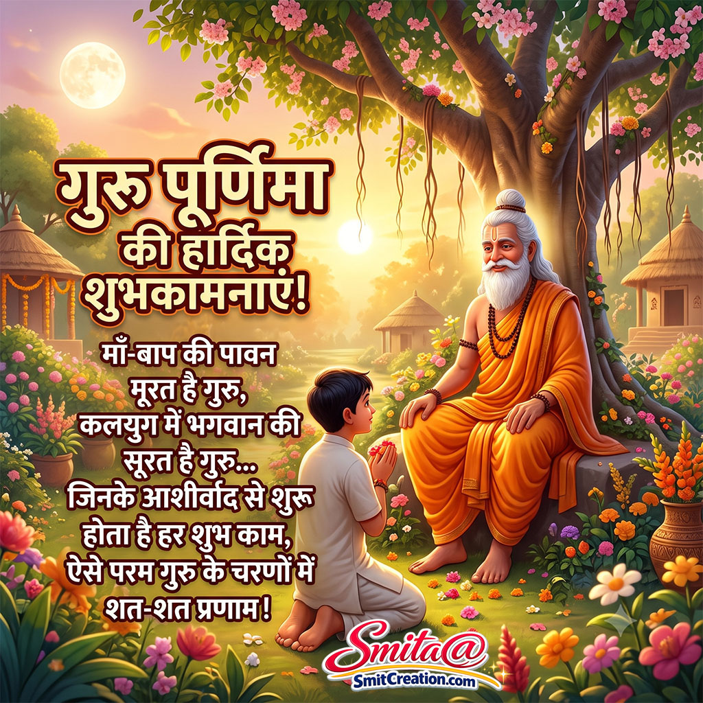Guru Purnima Quote Image Maa Bap Ki Murat Hai Guru
