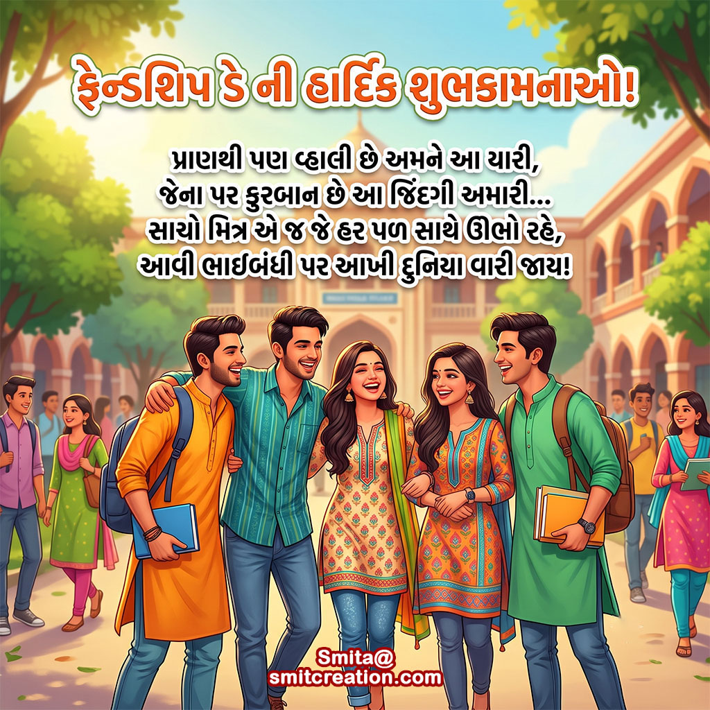 Happy Friendship Day Gujarati Image For Everyone