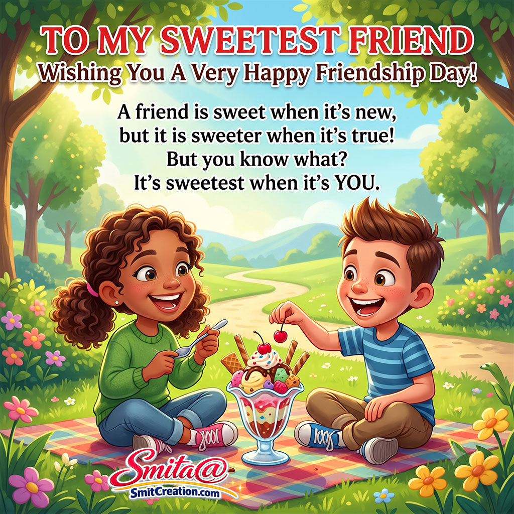Happy Friendship Day To Sweetest Friend