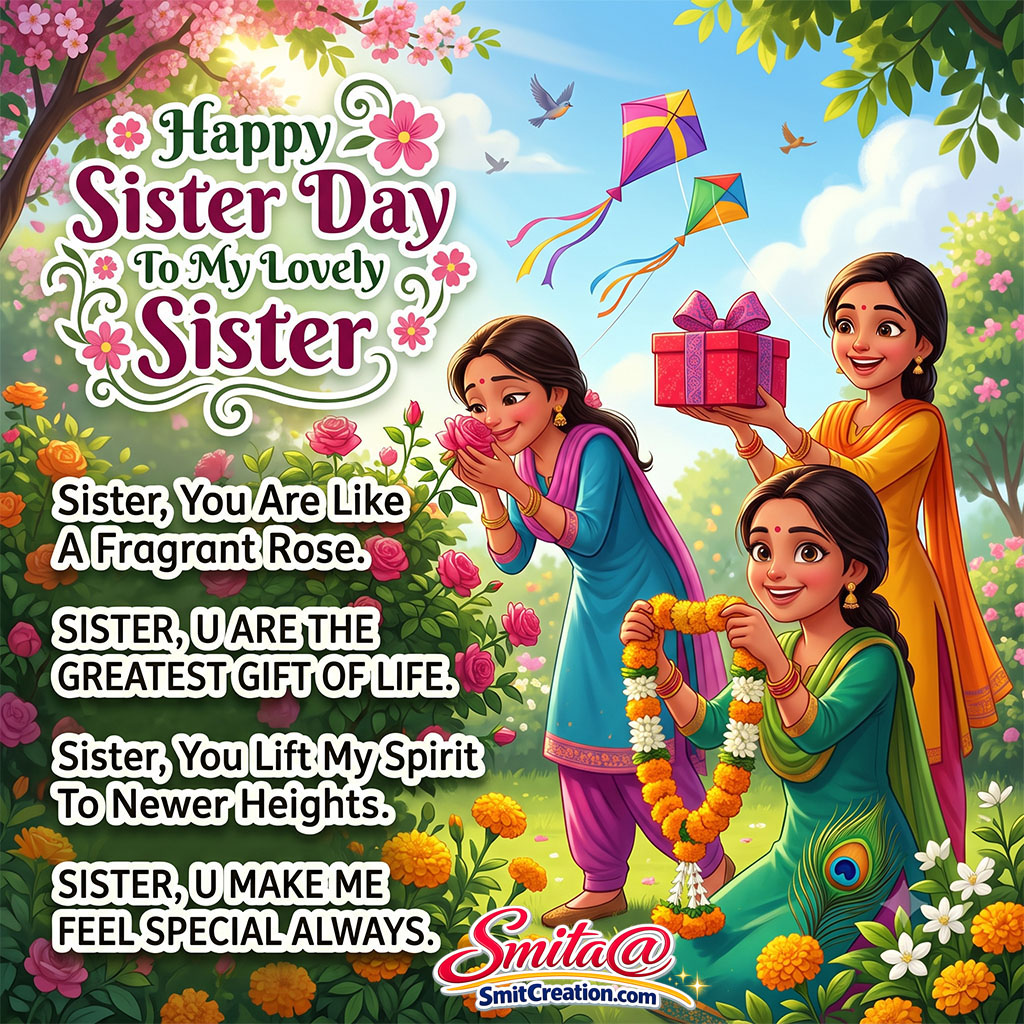 Happy Sister Day To My Lovely Sister.