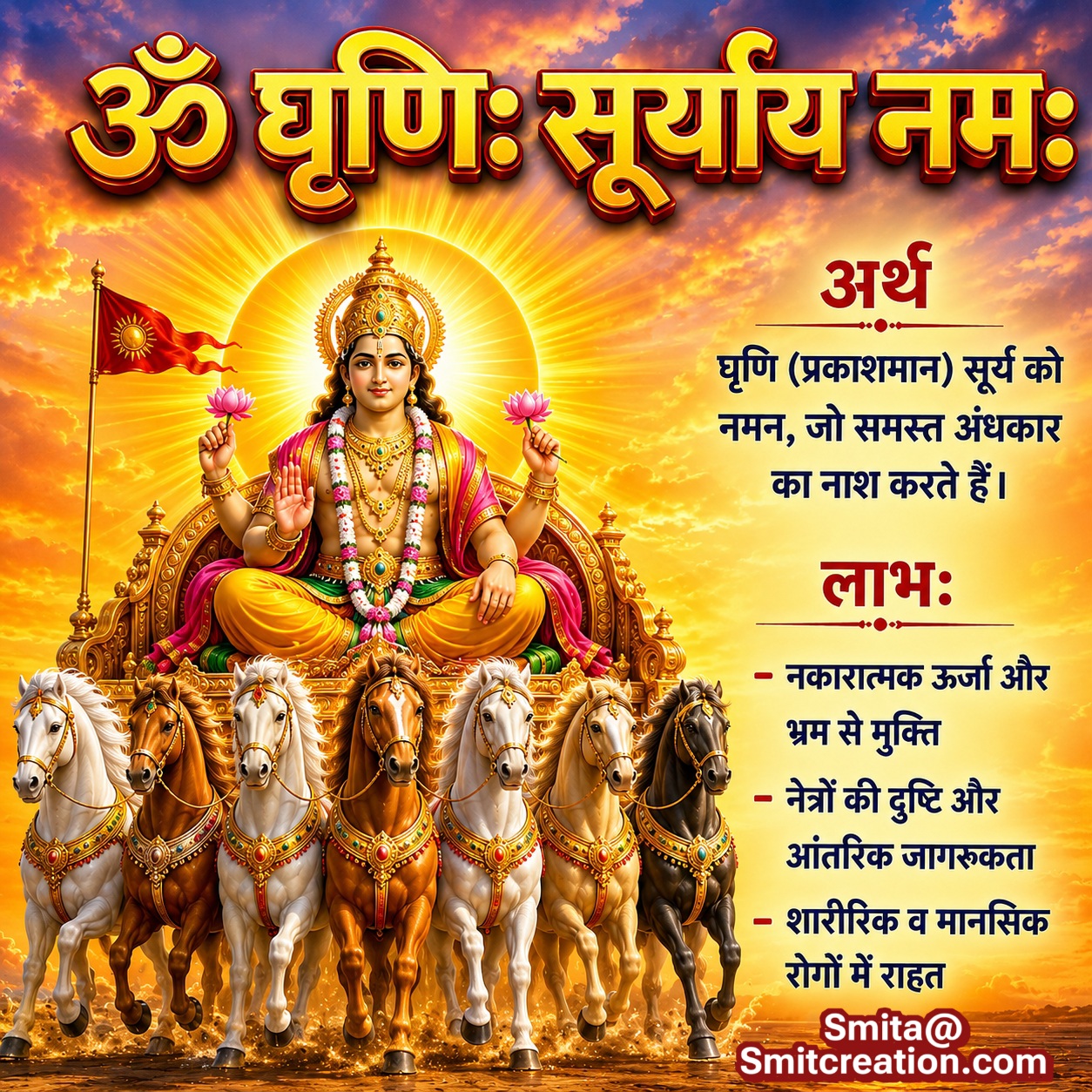 Om Ghrinih Suryaya Namah Mantra Image