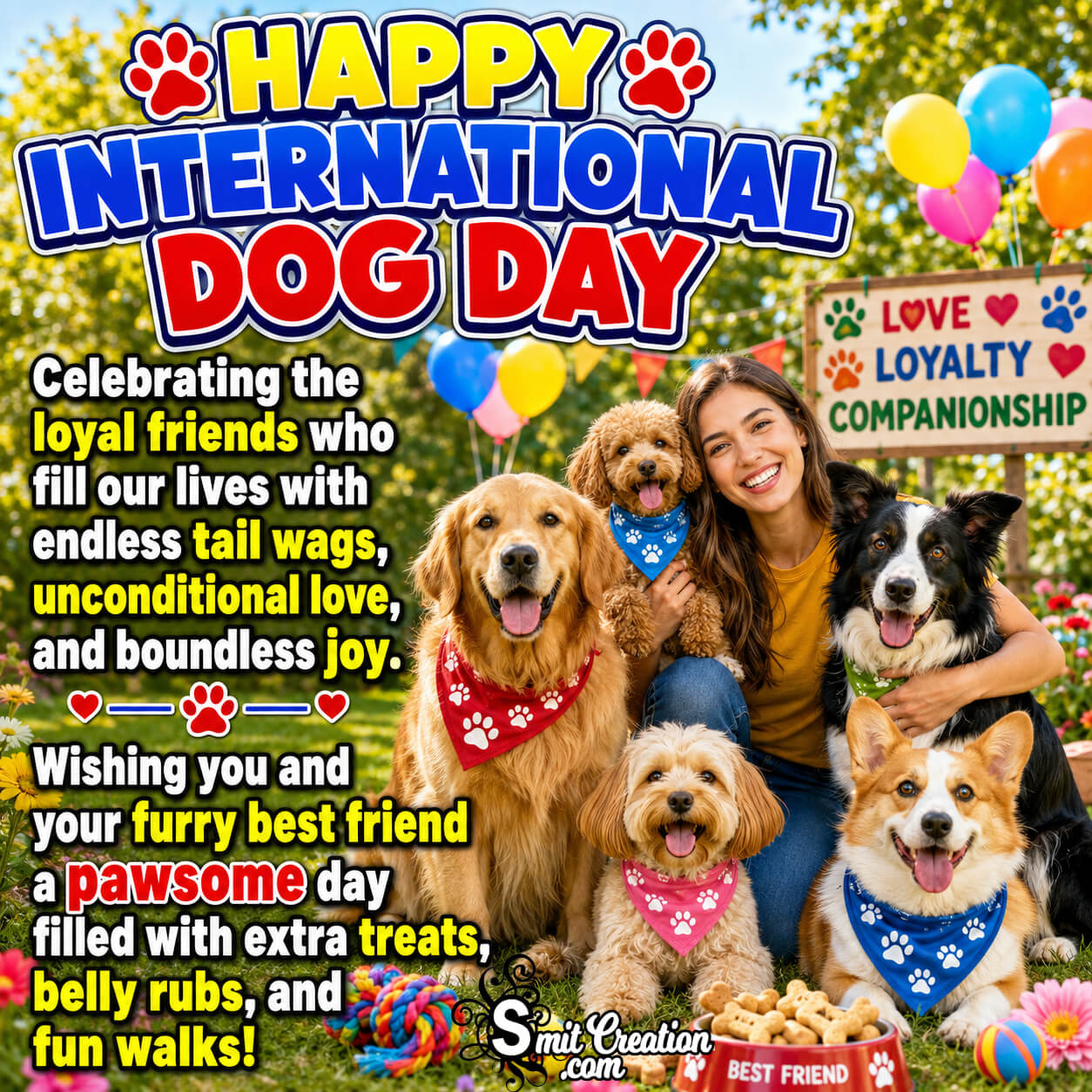 Happy International Dog Day Best Wishing Image